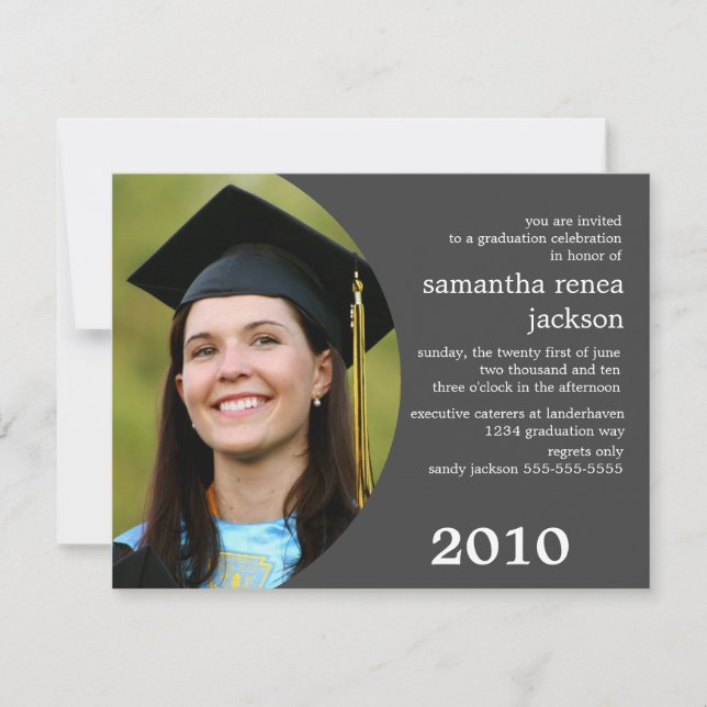 Future Dreamer Graduation Invitation (Grey) (Front)