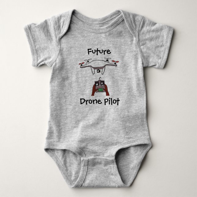 Future Drone Pilot baby romper jump suit Baby Bodysuit (Front)