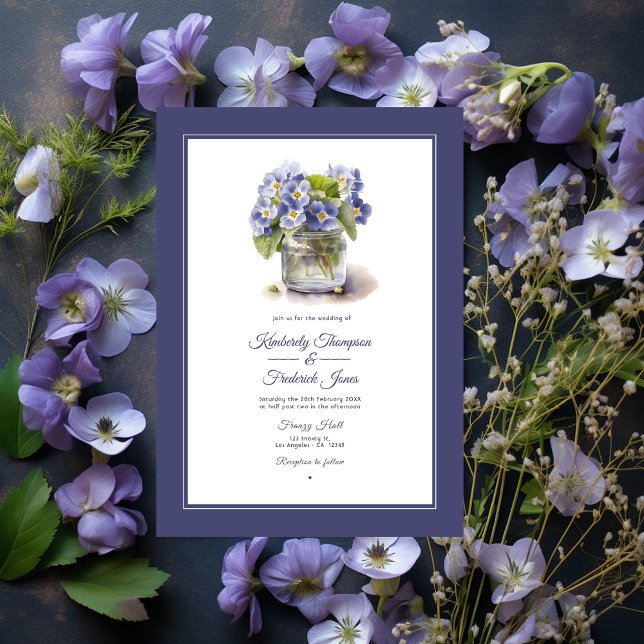 Future Dusk Common Evening Primrose Floral Wedding Invitation (Future Dusk Wedding)