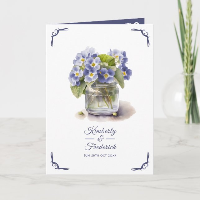 Future Dusk Common Evening Primrose Floral Wedding Programme (Front)