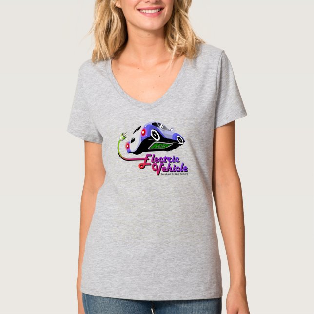Future Electric Vehicle | Women's V-Neck T-Shirt (Front)