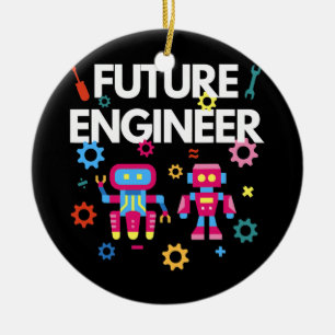 Future Engineer Costume Cute Robot Robotics Ceramic Tree Decoration