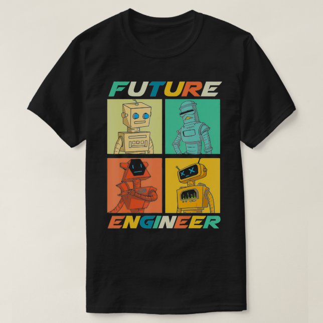 Future Engineer Costume Robot Robotics Adults & Ki T-Shirt (Design Front)