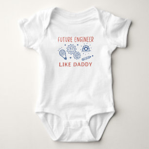 Future Engineer Like Daddy Engineer Father's Day Baby Bodysuit