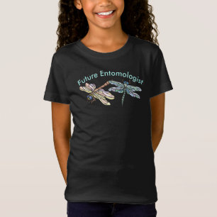 Future Entomologist Peach and Blue Dragonflies T-Shirt