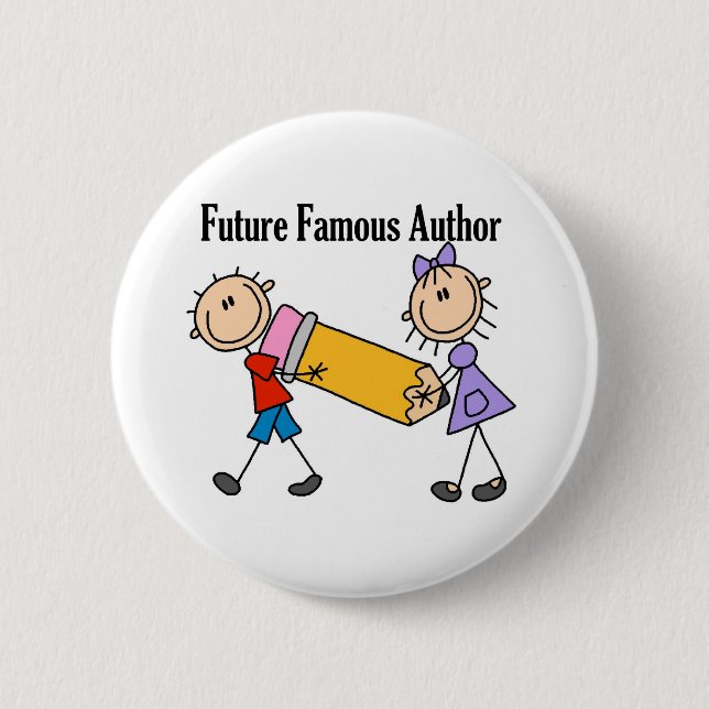 Future Famous Author 6 Cm Round Badge (Front)