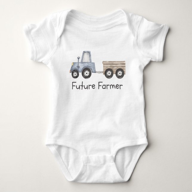 Future Farmer, Country Baby Shower Gift Baby Bodysuit (Front)