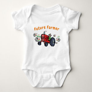 Future Farmer on Tractor Body Suit Baby Bodysuit