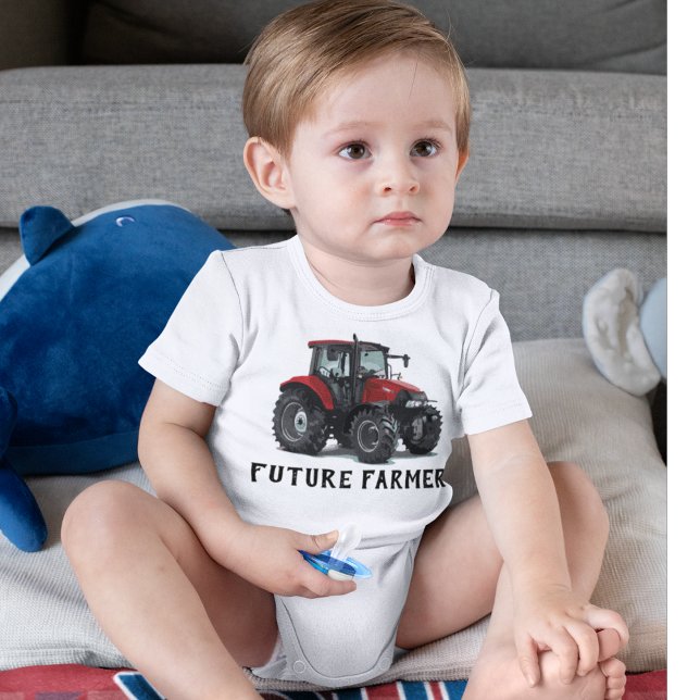 Future Farmer Red Tractor Equipment Farming Baby Bodysuit (Creator Uploaded)