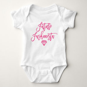 Future Fashionista Diamond   Hot Pink Baby Bodysuit