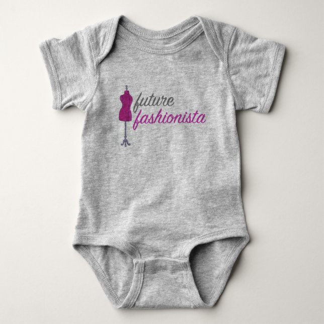 Future Fashionista Fashion Design Sewing Mannequin Baby Bodysuit (Front)
