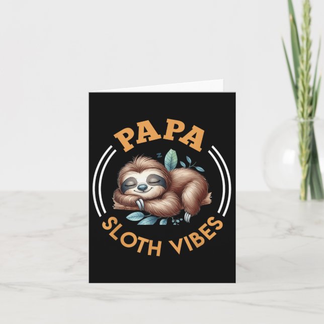 Future Father Papa Sloth Vibes Funny Soon-to-be Da Card (Front)