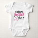 Future Field Hockey Star Sports Baby Bodysuit<br><div class="desc">Girls Future field hockey star sports design tee shirt</div>