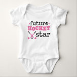 Future Field Hockey Star Sports Baby Bodysuit<br><div class="desc">Girls Future field hockey star sports design tee shirt</div>