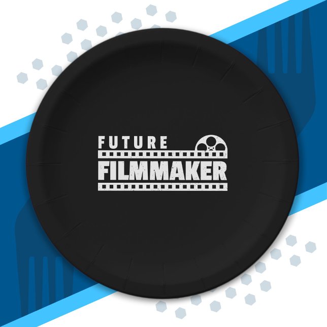 Future Filmmaker Indie Movie Director Producer Paper Plate (Creator Uploaded)
