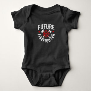 Future firefighter baby boy girl cute typography bodysuit
