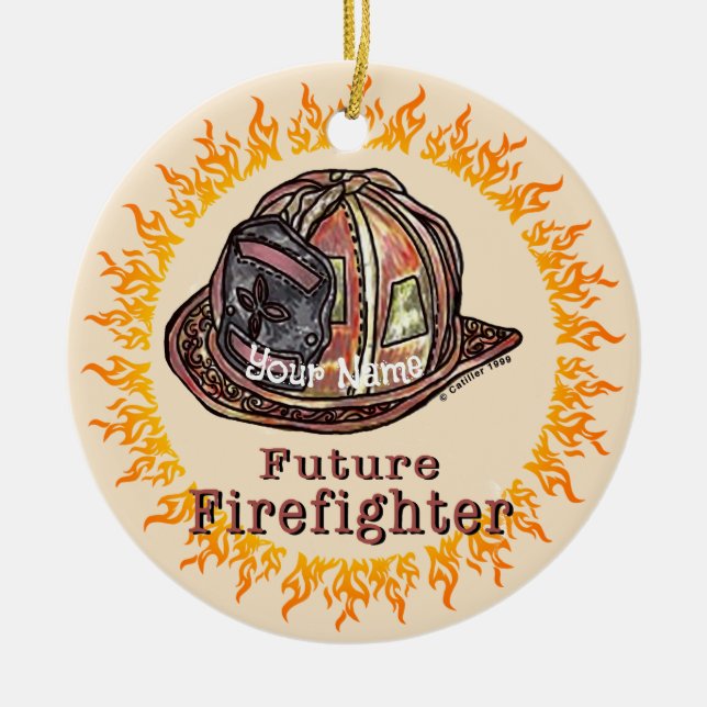 Future Firefighter Ceramic Ornament (Front)