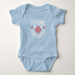 Future firefighter cute baby boy girl fireman baby bodysuit