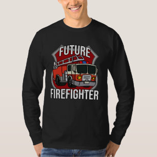 Future Firefighter Fireman Fire Truck Car Kids Boy T-Shirt