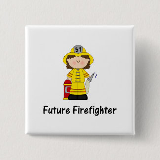 future firefighter (girl) 15 cm square badge
