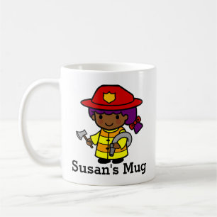 Future Firefighter Girl with Axe and Hose Coffee Mug
