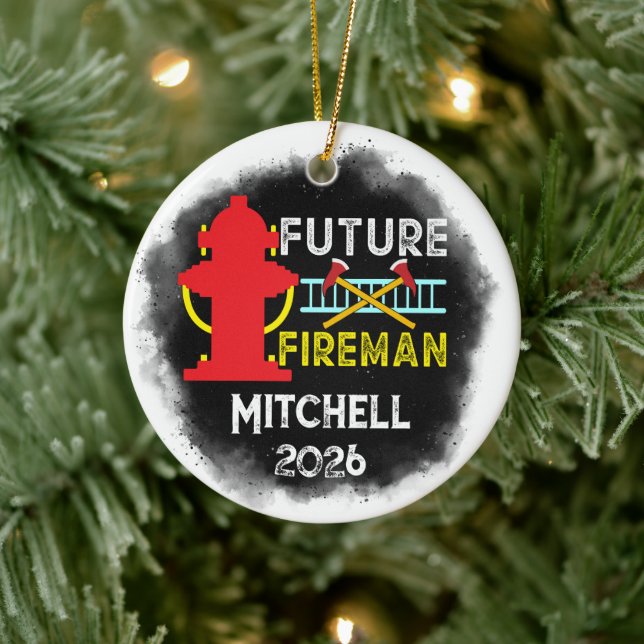 Future Firefighter Graduation Ceramic Tree Decoration (Tree)