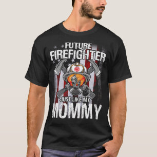 Future Firefighter Like My MOMMY US Flag T-Shirt
