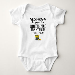 Future Firefighter Like My Uncle Personalised Baby Bodysuit