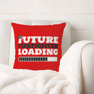 Future Firefighter Loading Brick Firetruck Décor Cushion