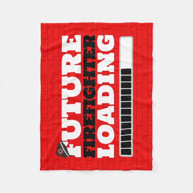 Future Firefighter Loading Red Brick Baby Blanket (Front)