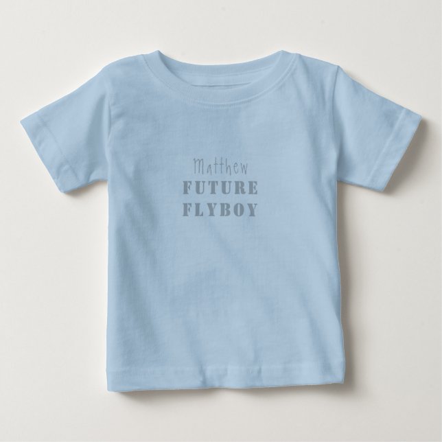 Future Flyboy Military Personalised  Baby T-Shirt (Front)