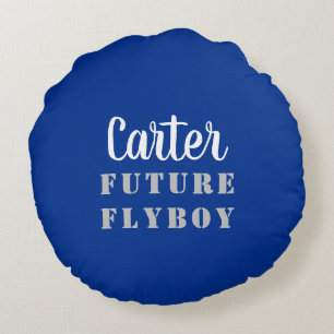 Future Flyboy Military Personalised Round Pillow