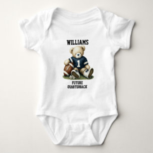 Future Football Player Teddy Bear Baby Bodysuit
