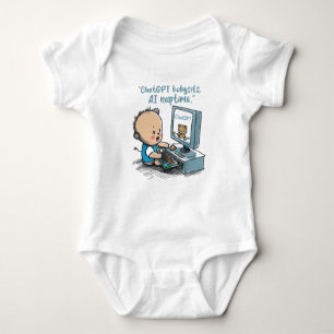 "Future Genius: AI Powered" Funny Baby Gifts Baby  Baby Bodysuit