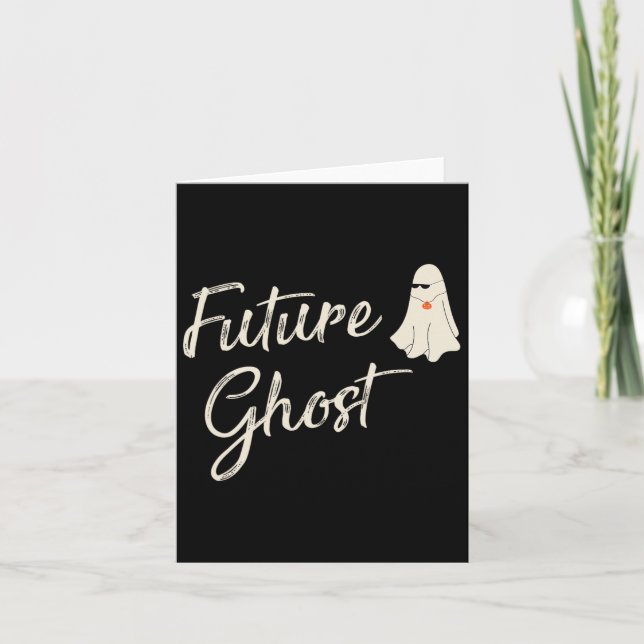 Future Ghost Funny Last Minute Retro Halloween Cos Card (Front)