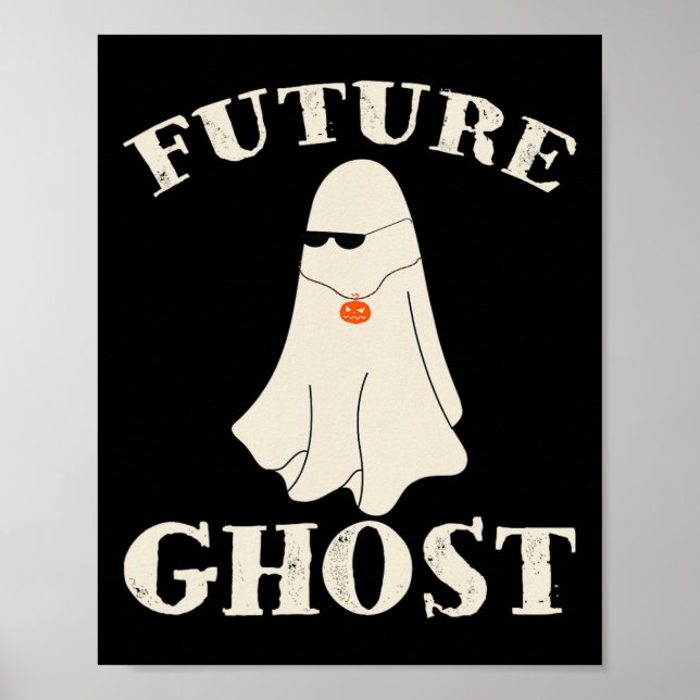 Future Ghost Funny Last Minute Retro Halloween Cos Poster (Front)
