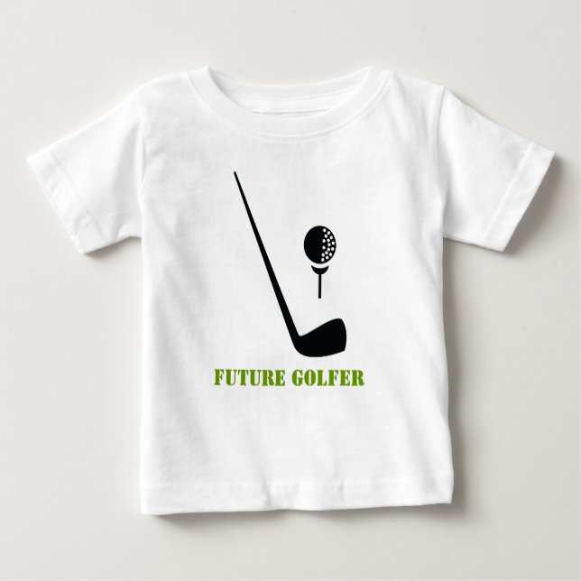 Future golfer club and ball black, green custom baby T-Shirt (Front)