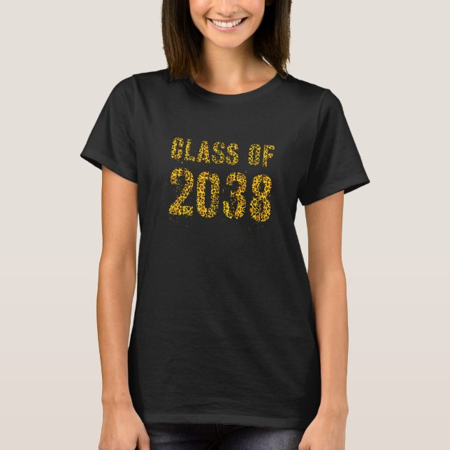 Future Graduation Class Of 2038 Leopard Print Dayc T-Shirt (Front)