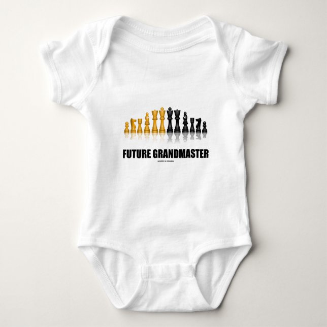 Future Grandmaster (Reflective Chess Set) Baby Bodysuit (Front)