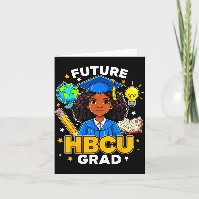 Future Hbcu Grad Black Graduation Graduation Card (Front)