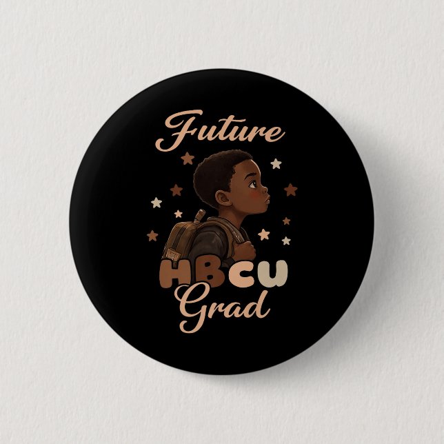 Future Hbcu Grad Black History Month Boy Graduatio 6 Cm Round Badge (Front)
