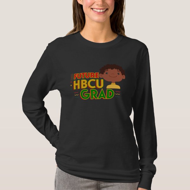 Future HBCU Grad Cute Boy African American Black H T-Shirt (Front)