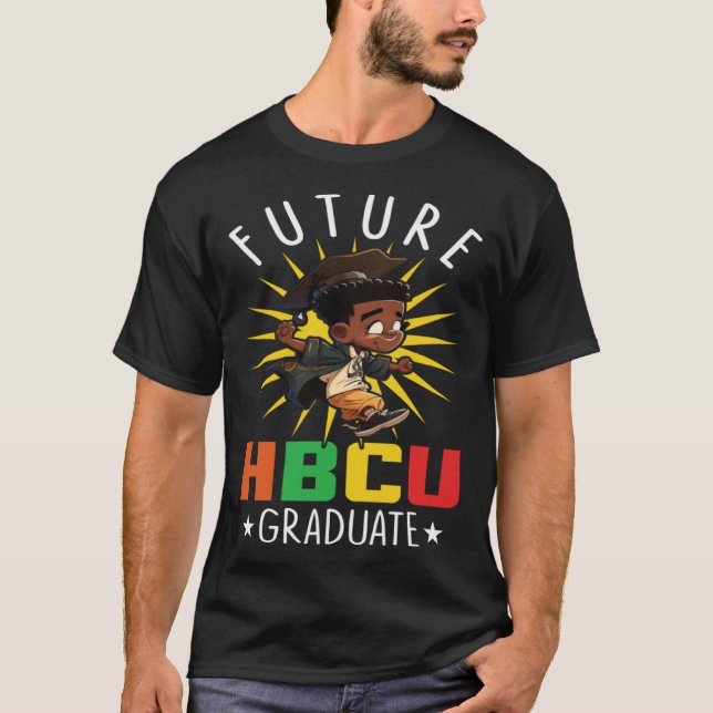 Future HBCU Grad History Black College Youth Black T-Shirt (Front)