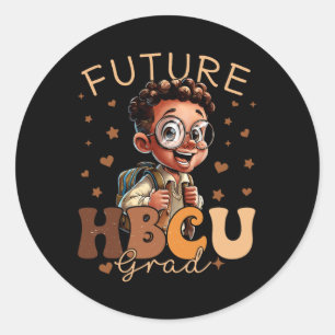 Future Hbcu Grad Kids Black Boys Afro Black Histor Classic Round Sticker