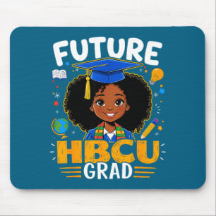 Future hbcu grad kids black girl afro black histor mouse pad