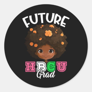 Future Hbcu Graduation Black Girl Afro College Gra Classic Round Sticker