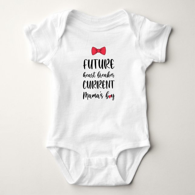 Future heart breaker current Mama's boy Baby Bodysuit (Front)