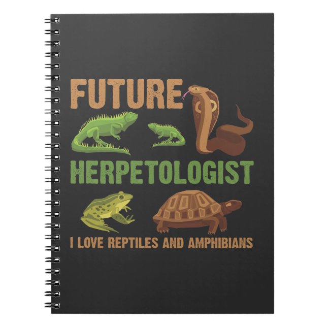 Future Herpetologist Reptile Amphibians Fan Kid Notebook (Front)