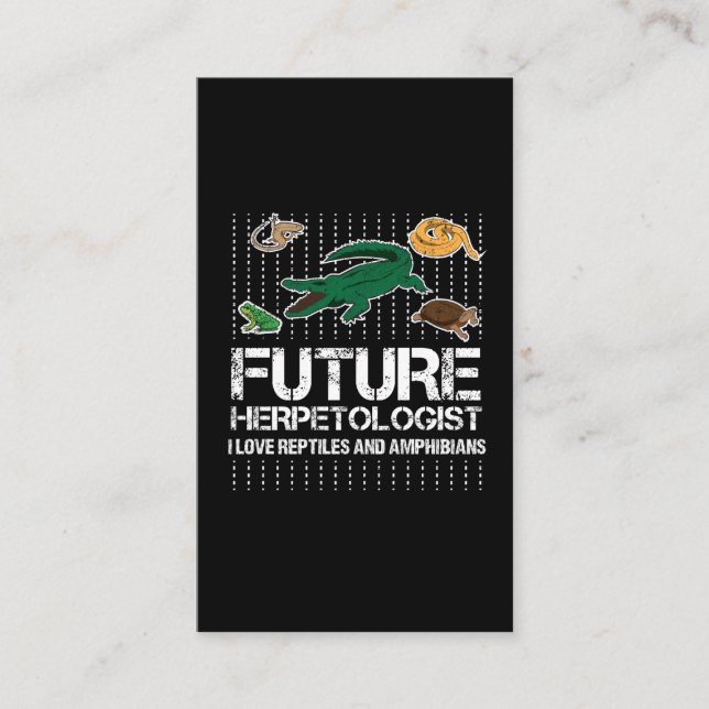 Future Herpetologist Reptiles and Amphibians Business Card (Front)