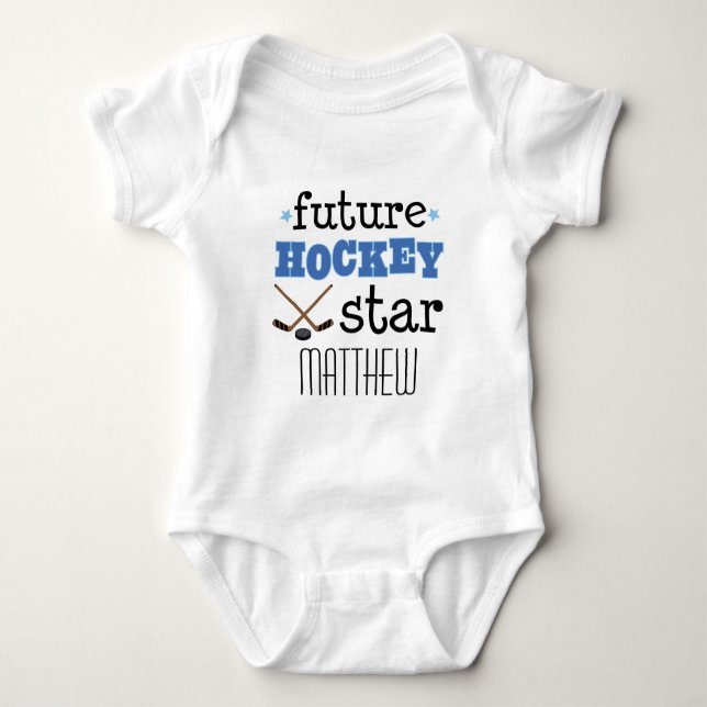 Future Hockey Star Personalised Kids T-shirt Baby Bodysuit (Front)